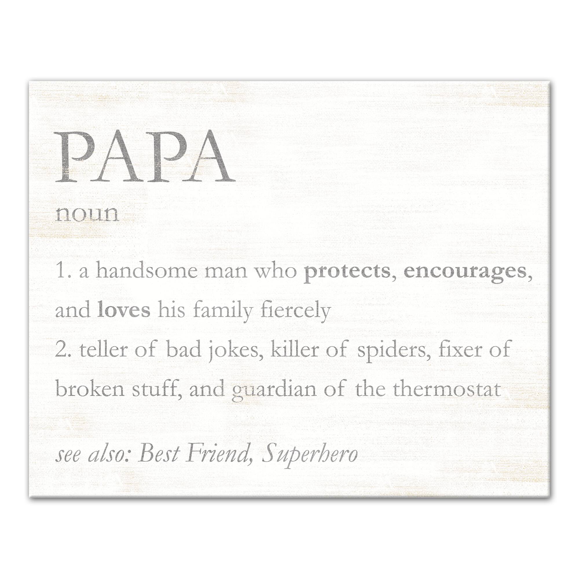 Papa Definition Recolor Canvas Wall Art